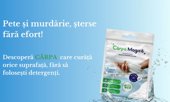 Laveta microfibra Eco 40 x 40 cm + 1 x Burete spuma melaminica Eco 10 x 5 x 2 cm, Carpa Magica My Store