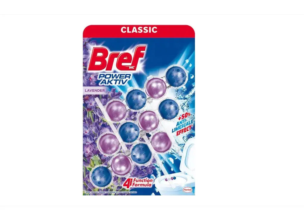 Odorizant toaleta Bref Power Aktiv Lavanda, 3x50 g