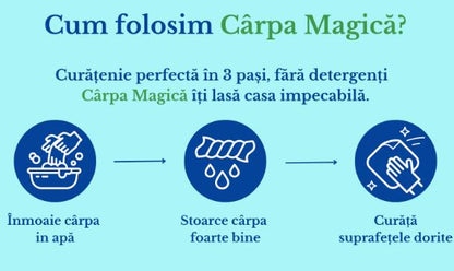 Laveta microfibra Eco 40 x 40 cm + 1 x Burete spuma melaminica Eco 10 x 5 x 2 cm, Carpa Magica My Store