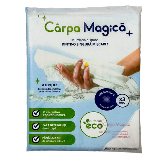 Set promo 3 lavete Carpa Magica, universale, alb cu ștampilă colorată, 3 culori diferite My Store