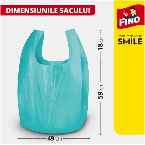 Saci menajeri parfumati si colorati cu manere Fino, 35l, 100 buc